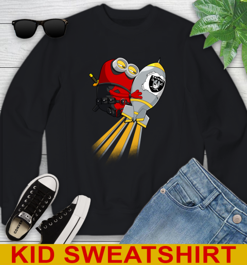 NFL Football Oakland Raiders Deadpool Minion Marvel Shirt Youth Sweatshirt
