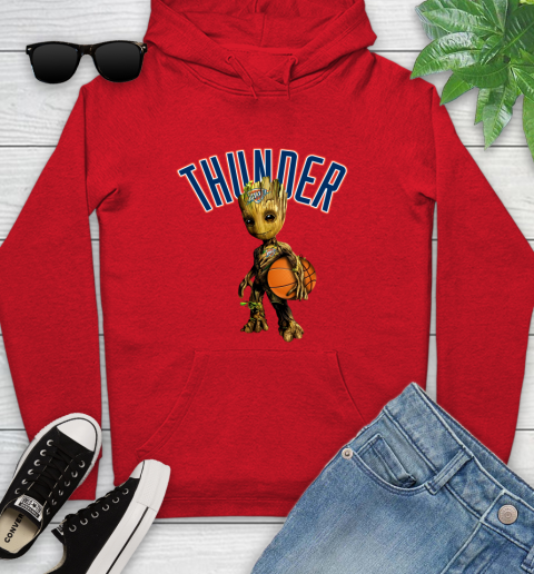 Oklahoma City Thunder NBA Basketball Groot Marvel Guardians Of The Galaxy Youth Hoodie 11
