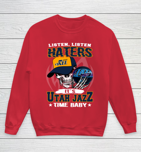 Listen Haters It is JAZZ Time Baby NBA Youth Sweatshirt 7