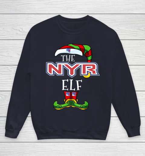 New York Rangers Christmas ELF Funny NHL Youth Sweatshirt 2