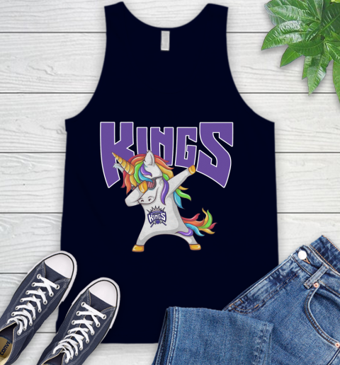 Sacramento Kings NBA Basketball Funny Unicorn Dabbing Sports Tank Top 3