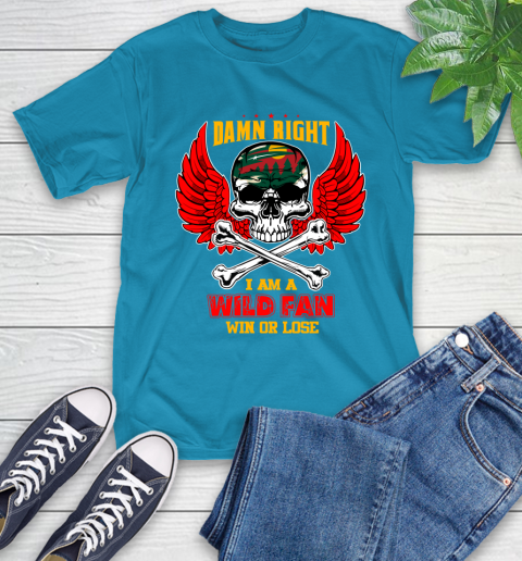 NHL Damn Right I Am A Minnesota Wild Win Or Lose Skull Hockey Sports T-Shirt 9