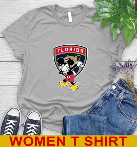 Florida Panthers NHL Hockey Dabbing Mickey Disney Sports Women's T-Shirt 5