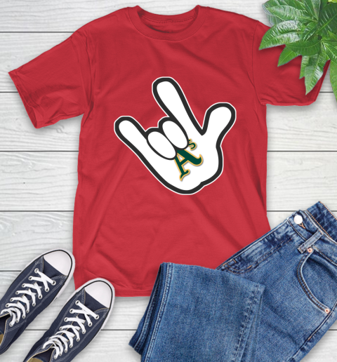 Oakland Athletics MLB Baseball Mickey Rock Hand Disney T-Shirt 10