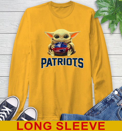 NFL Football New England Patriots Baby Yoda Star Wars Shirt Long Sleeve T-Shirt 3
