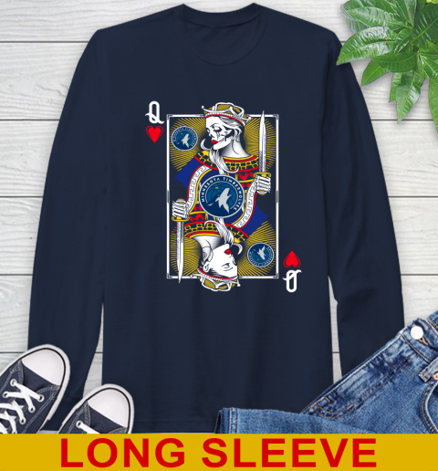 NBA Basketball Minnesota Timberwolves The Queen Of Hearts Card Shirt Long Sleeve T-Shirt 3