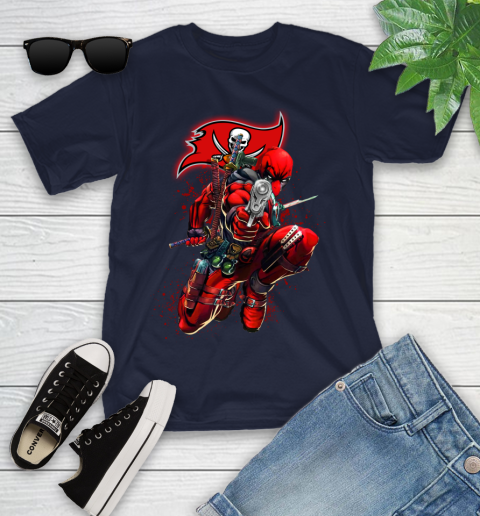 NFL Deadpool Marvel Comics Sports Football Tampa Bay Buccaneers Youth T-Shirt 3