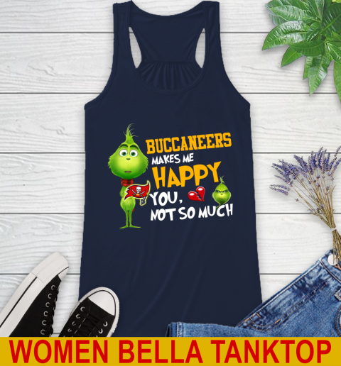 NFL Tampa Bay Buccaneers Makes Me Happy You Not So Much Grinch Football Sports Racerback Tank 9