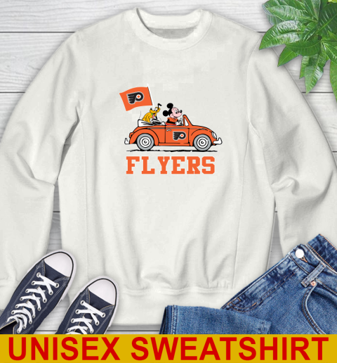 NHL Hockey Philadelphia Flyers Pluto Mickey Driving Disney Shirt Sweatshirt