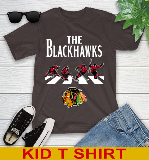 NHL Hockey Chicago Blackhawks The Beatles Rock Band Shirt Youth T-Shirt 6