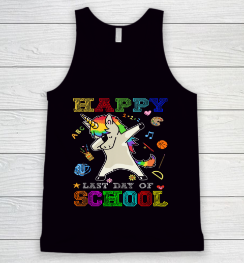 Happy Last Day Of School Shirt Unicorn Dabbing Tank Top