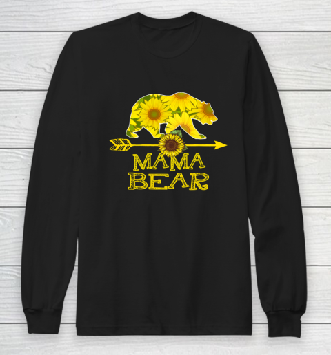 Mama Bear Sunflower T Shirt Funny Mother Father Gift Long Sleeve T-Shirt