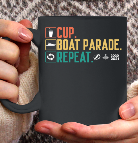 Cup boat parade repeat Tampa bay Lightnings Ceramic Mug 11oz