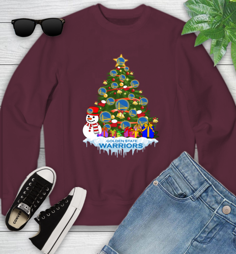 Golden State Warriors Merry Christmas NBA Basketball Sports Youth Sweatshirt 5