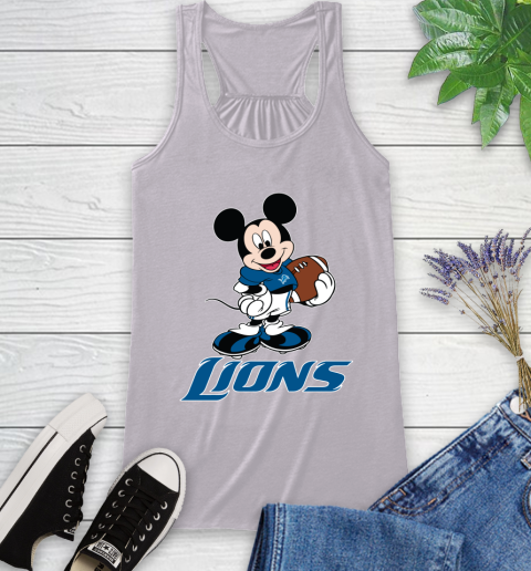NFL Football Detroit Lions Cheerful Mickey Mouse Shirt Racerback Tank 5