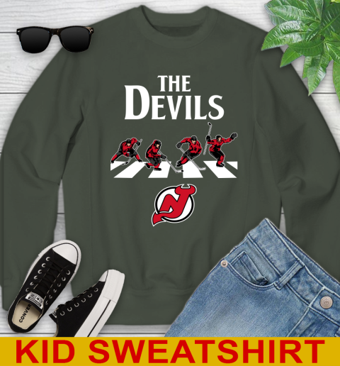 NHL Hockey New Jersey Devils The Beatles Rock Band Shirt Youth Sweatshirt 8