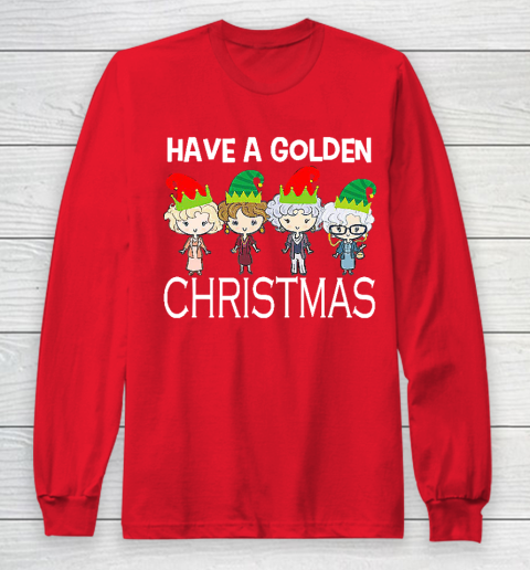 Golden Girls Lovers Gift T shirt Have A Golden Christmas Vintage Long Sleeve T-Shirt 7