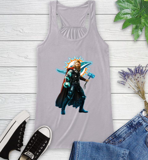NFL Thor Avengers Endgame Football Miami Dolphins Racerback Tank 5