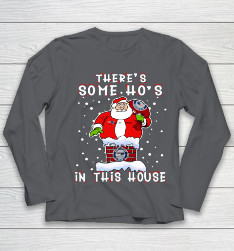 New England Patriots Christmas There Is Some Hos In This House Santa Stuck In The Chimney NFL Youth Long Sleeve 6
