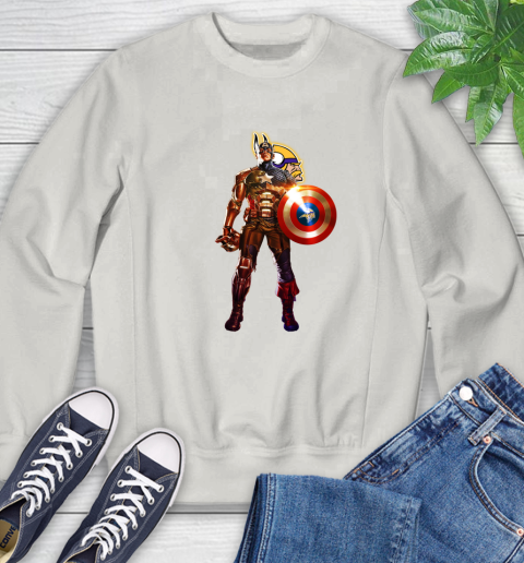 NFL Captain America Marvel Avengers Endgame Football Sports Minnesota Vikings Sweatshirt 12