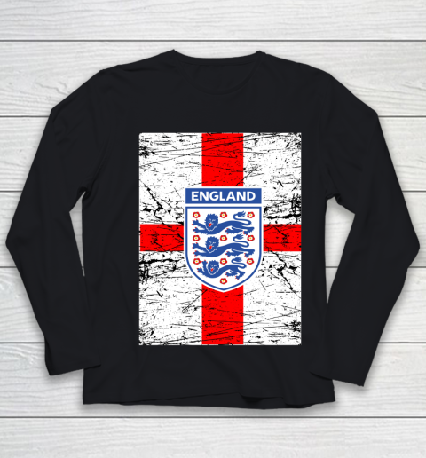 Three Lions On A Shirt European Football England Flag Football Euro Youth Long Sleeve