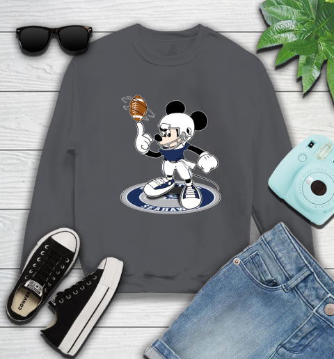 NFL Football Seattle Seahawks Cheerful Mickey Disney Shirt Sweatshirt 6