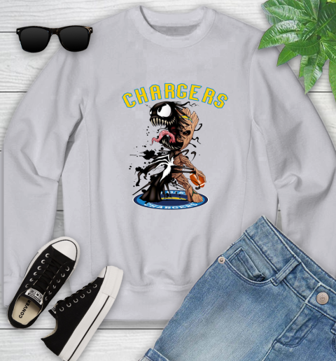 NFL San Diego Chargers Football Venom Groot Guardians Of The Galaxy Youth Sweatshirt 4