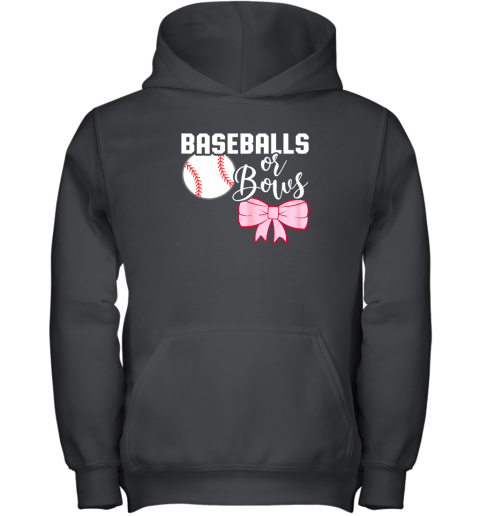 Cute Baseballs or Bows Gender Reveal  Team Boy or Team Girl Youth Hoodie
