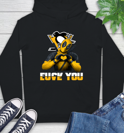 NHL Pittsburgh Penguins Deadpool Love You Fuck You Hockey Sports Hoodie