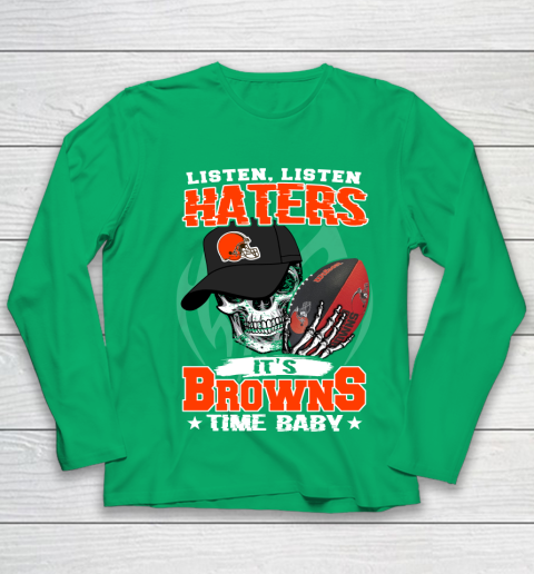 Listen Haters It is BROWNS Time Baby NFL Youth Long Sleeve 4