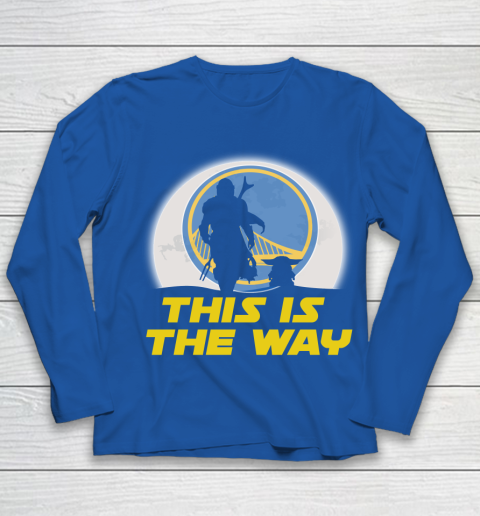 Golden State Warriors NBA Basketball Star Wars Yoda And Mandalorian This Is The Way Youth Long Sleeve 7