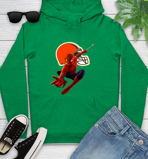 NFL Spider Man Avengers Endgame Football Cleveland Browns Youth Hoodie 7
