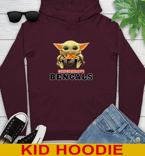 NFL Football Cincinnati Bengals Baby Yoda Star Wars Shirt Youth Hoodie 7