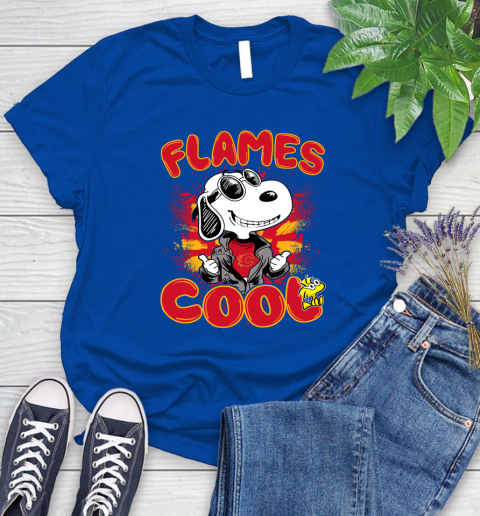 NHL Hockey Calgary Flames Cool Snoopy Shirt Women's T-Shirt 10