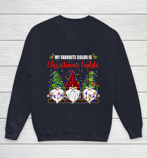 My Favorite Color Is Christmas Light Gnome Merry Christmas Youth Sweatshirt 2