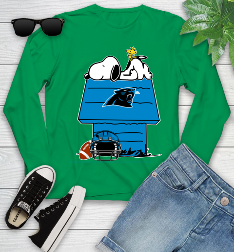 Carolina Panthers NFL Football Snoopy Woodstock The Peanuts Movie Youth Long Sleeve 6