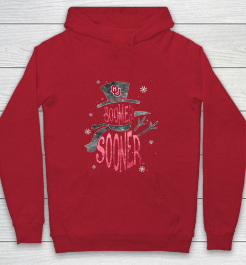 Oklahoma Sooners Christmas Snowman Youth Hoodie 7