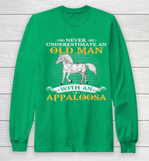 Father gift shirt Mens Never Underestimate An Old Man With An Appaloosa Horse Funny T Shirt Long Sleeve T-Shirt 4