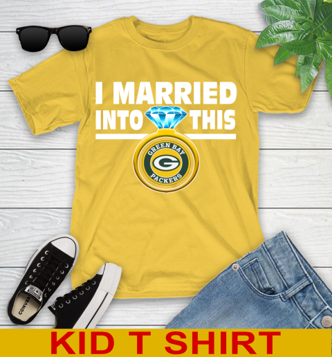 Green Bay Packers NFL Football I Married Into This My Team Sports Youth T-Shirt 9
