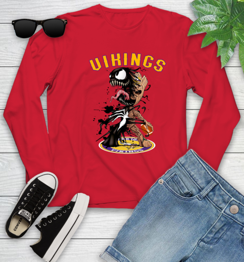 NFL Minnesota Vikings Football Venom Groot Guardians Of The Galaxy Youth Long Sleeve 11