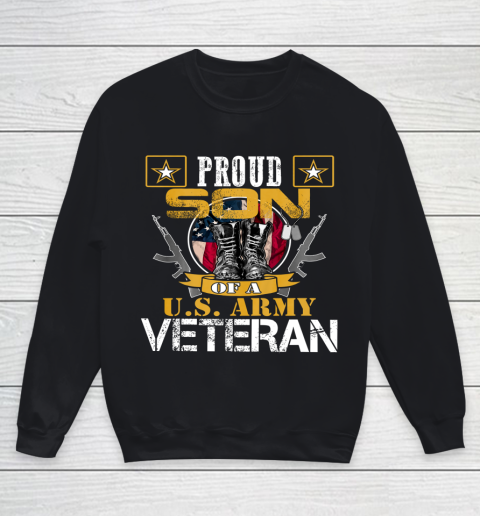 Veteran Shirt Vintage Proud Son Of A U S Army Veteran Youth Sweatshirt