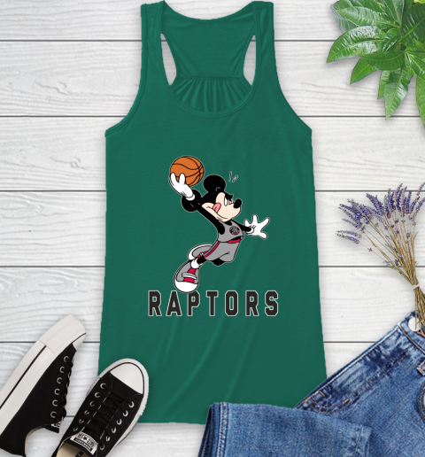 NBA Basketball Toronto Raptors Cheerful Mickey Mouse Shirt Racerback Tank 7