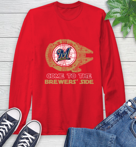 MLB Come To The Milwaukee Brewers Side Star Wars Baseball Sports Long Sleeve T-Shirt 11