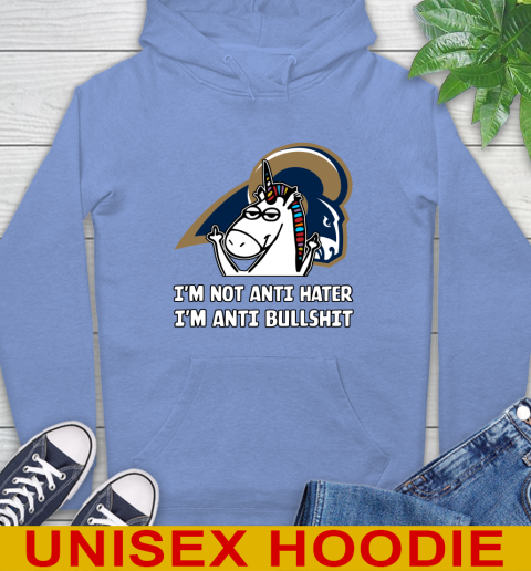 Los Angeles Rams NFL Football Unicorn I'm Not Anti Hater I'm Anti Bullshit Hoodie 11