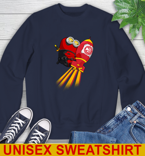 NBA Basketball Atlanta Hawks Deadpool Minion Marvel Shirt Sweatshirt 2