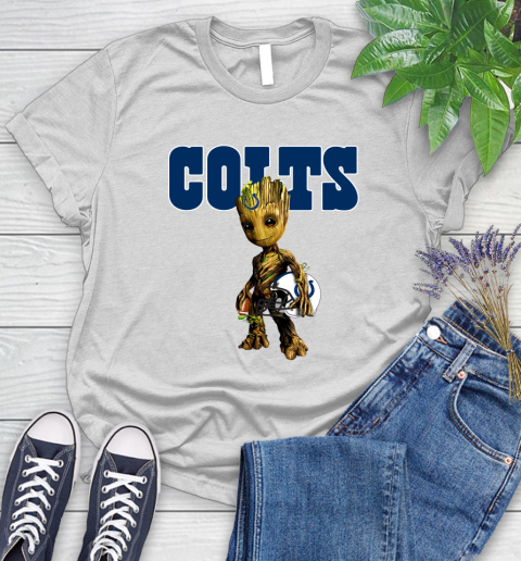 Indianapolis Colts NFL Football Groot Marvel Guardians Of The Galaxy Women's T-Shirt