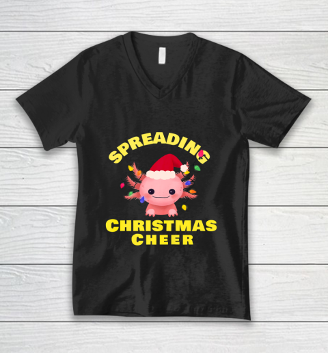 Funny Christmas 2020 Shirt Axolotl Christmas lights Gift V-Neck T-Shirt