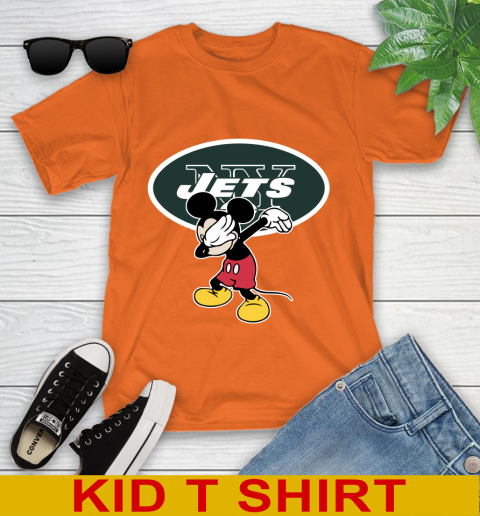 New York Jets NFL Football Dabbing Mickey Disney Sports Youth T-Shirt 7