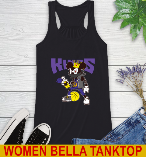 Sacramento Kings NBA Basketball Mickey Peace Sign Sports Racerback Tank 2