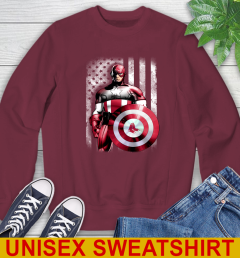Boston Red Sox MLB Baseball Captain America Marvel Avengers American Flag Shirt Sweatshirt 6